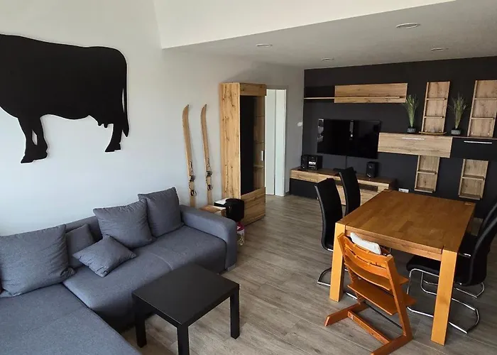 Moderne 3 Zimmer Wohnung Panorama Mit Grossem Balkon Fuer 4Personen Inklusive Wifi Und Parkplatz